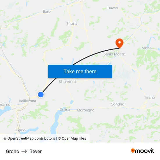 Grono to Bever map