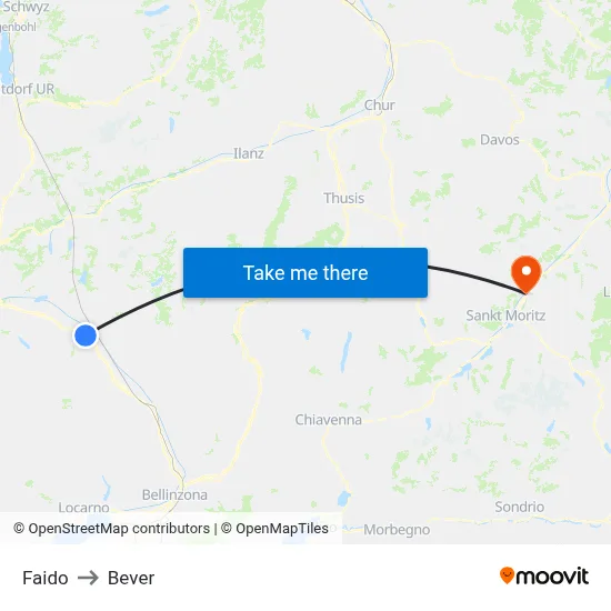 Faido to Bever map