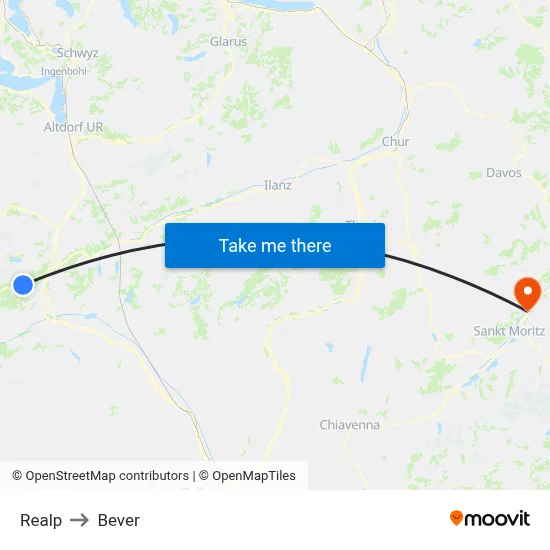 Realp to Bever map