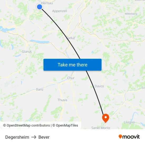 Degersheim to Bever map