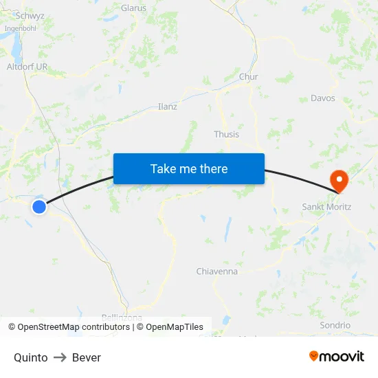 Quinto to Bever map