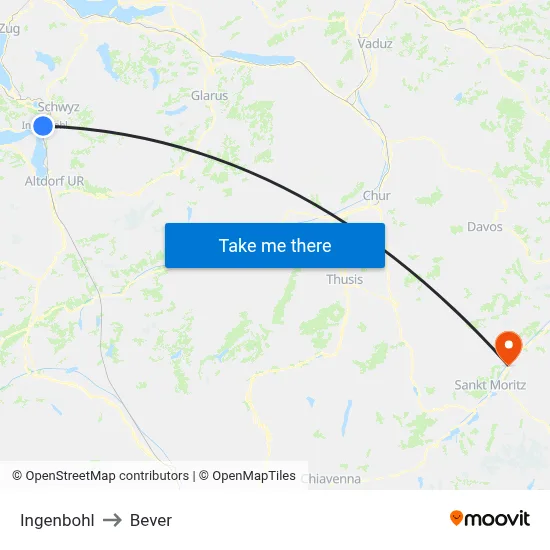 Ingenbohl to Bever map