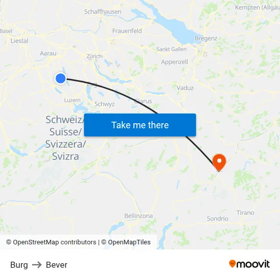 Burg to Bever map