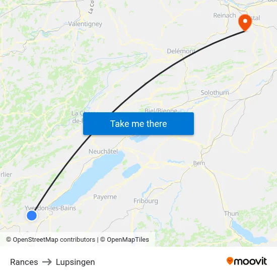 Rances to Lupsingen map