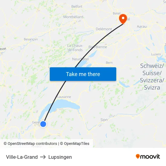 Ville-La-Grand to Lupsingen map