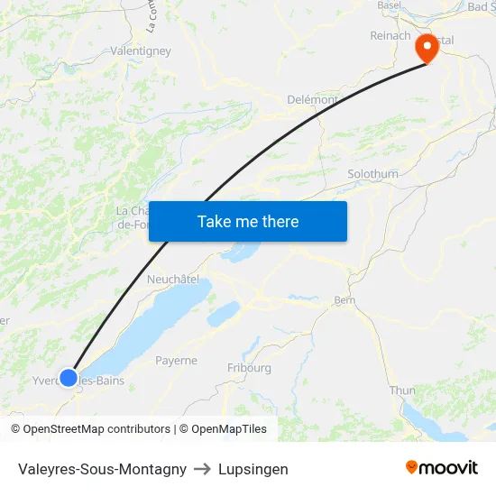 Valeyres-Sous-Montagny to Lupsingen map