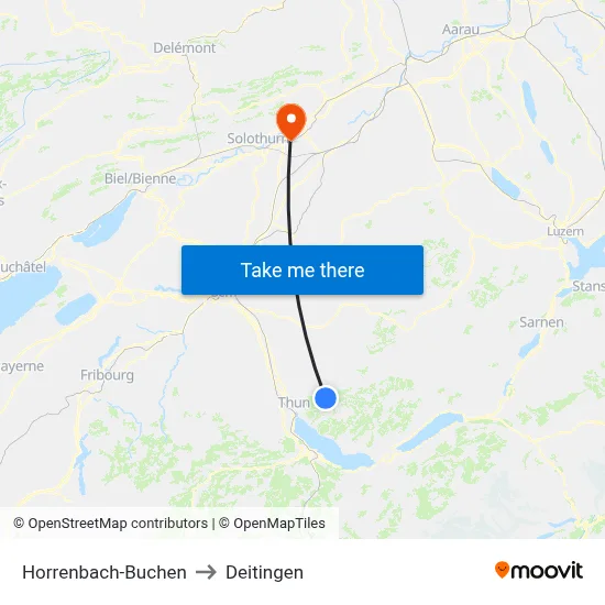 Horrenbach-Buchen to Deitingen map