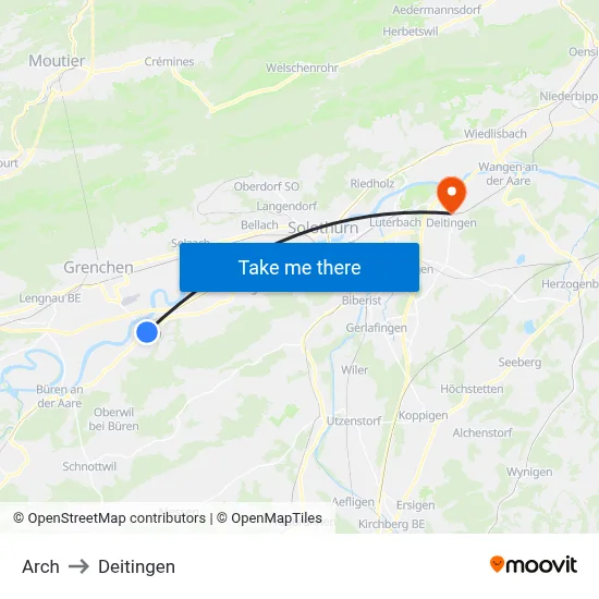 Arch to Deitingen map