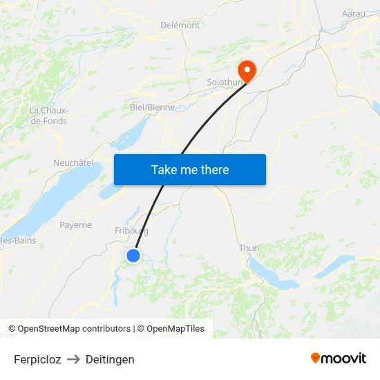 Ferpicloz to Deitingen map