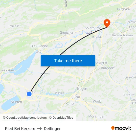 Ried Bei Kerzers to Deitingen map