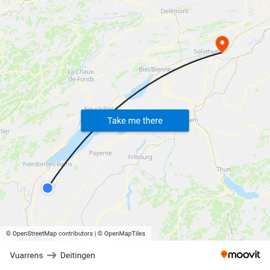 Vuarrens to Deitingen map