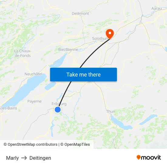 Marly to Deitingen map