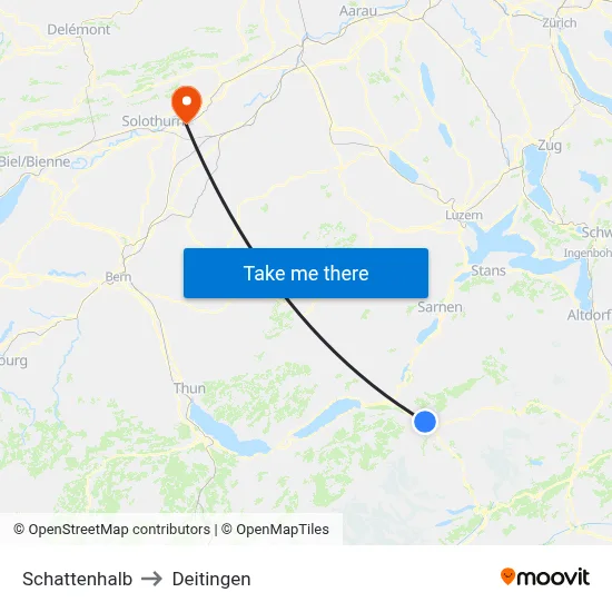 Schattenhalb to Deitingen map