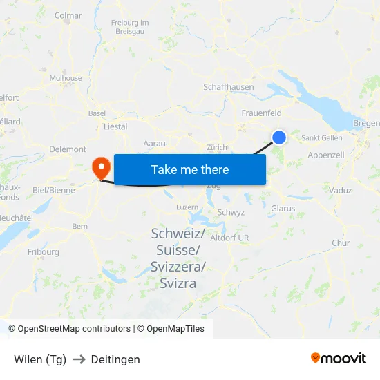 Wilen (Tg) to Deitingen map