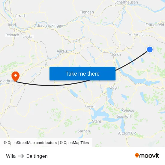 Wila to Deitingen map