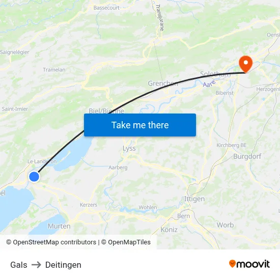 Gals to Deitingen map