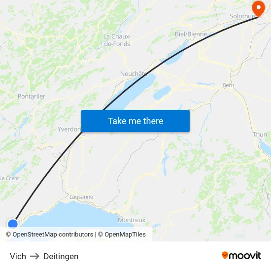 Vich to Deitingen map