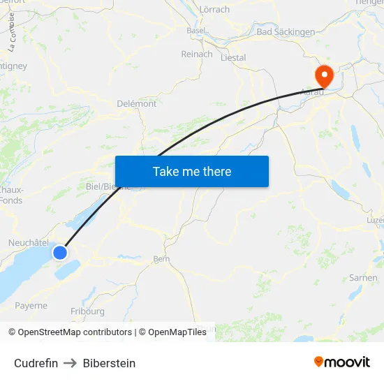 Cudrefin to Biberstein map