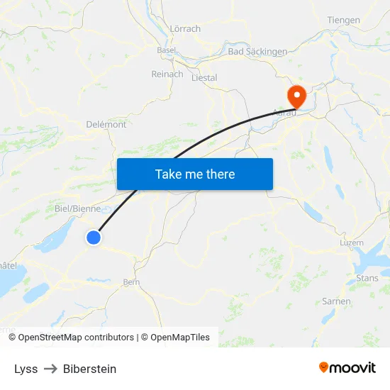 Lyss to Biberstein map