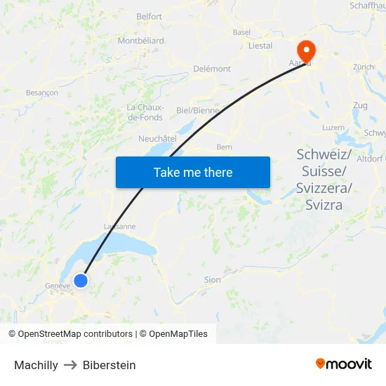 Machilly to Biberstein map