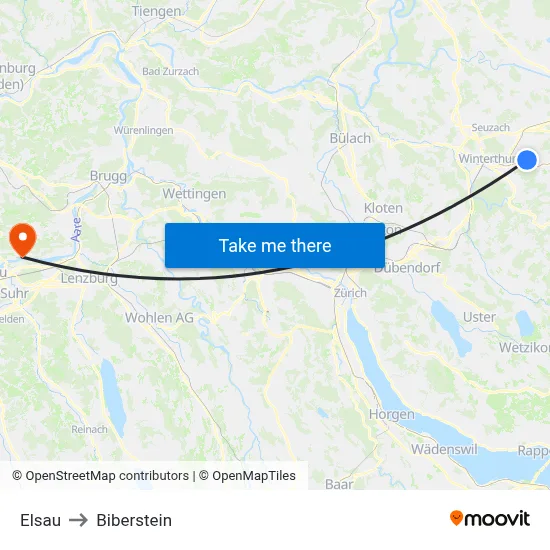 Elsau to Biberstein map