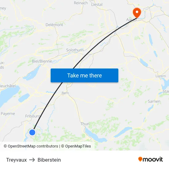 Treyvaux to Biberstein map