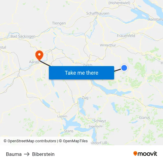 Bauma to Biberstein map