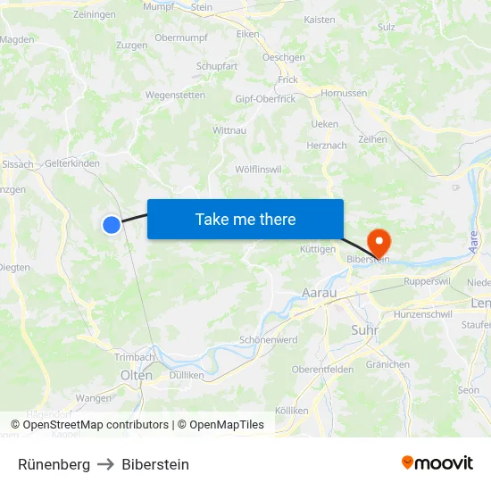Rünenberg to Biberstein map