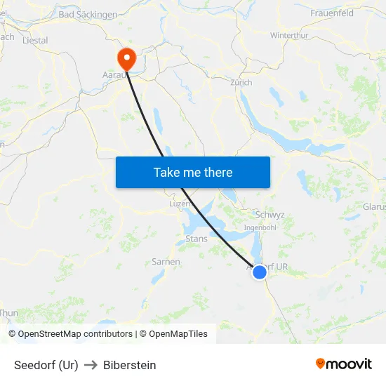 Seedorf (Ur) to Biberstein map