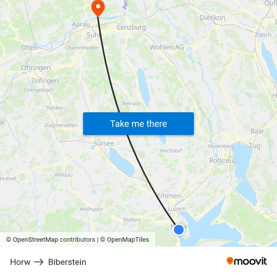 Horw to Biberstein map