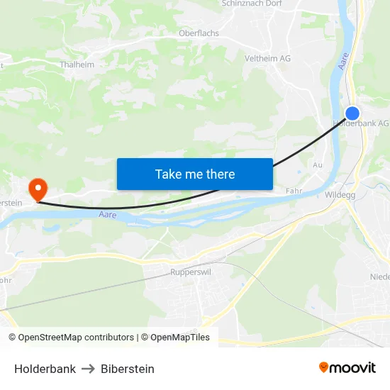Holderbank to Biberstein map