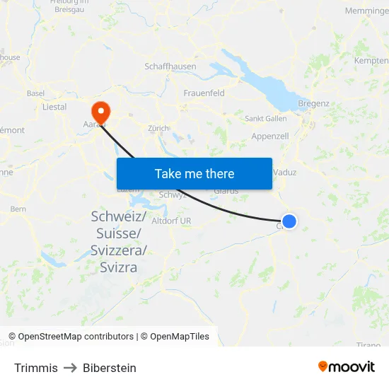 Trimmis to Biberstein map