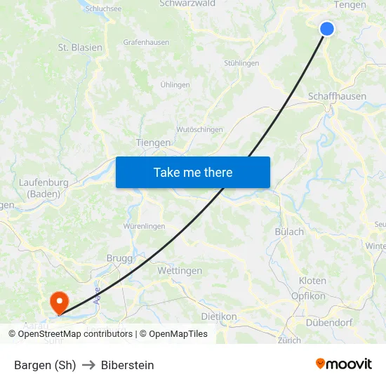 Bargen (Sh) to Biberstein map