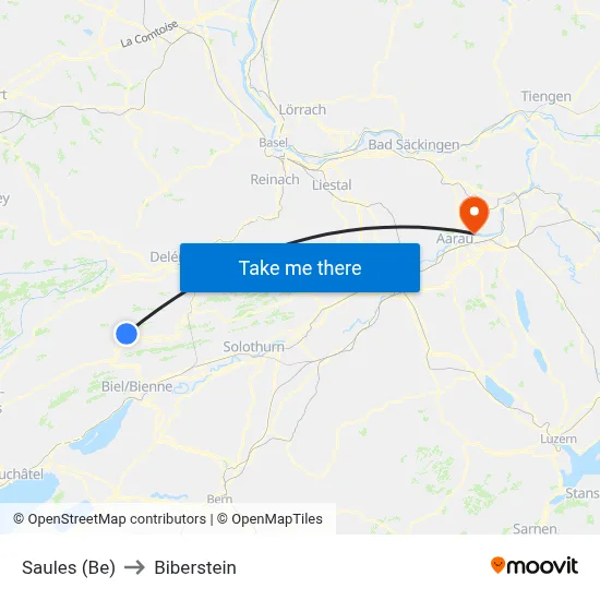 Saules (Be) to Biberstein map