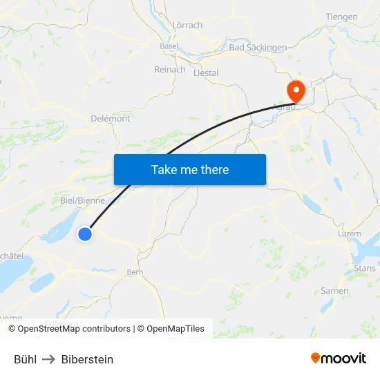 Bühl to Biberstein map