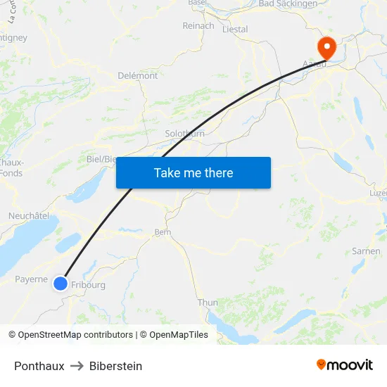 Ponthaux to Biberstein map