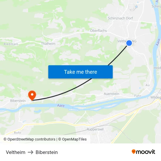 Veltheim to Biberstein map
