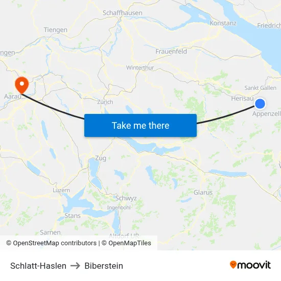 Schlatt-Haslen to Biberstein map