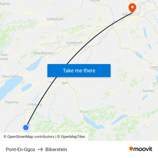 Pont-En-Ogoz to Biberstein map