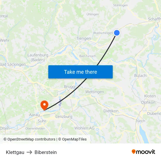 Klettgau to Biberstein map