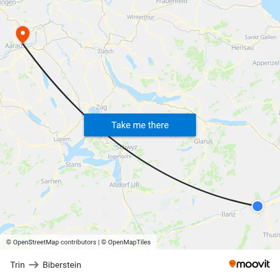 Trin to Biberstein map