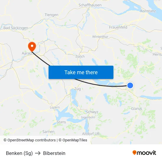 Benken (Sg) to Biberstein map