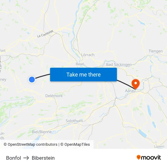 Bonfol to Biberstein map