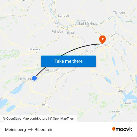 Meinisberg to Biberstein map