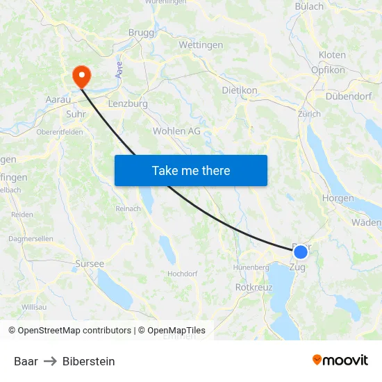 Baar to Biberstein map