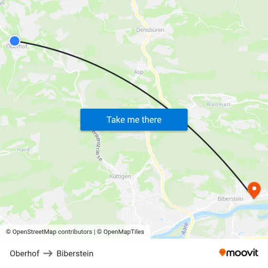 Oberhof to Biberstein map