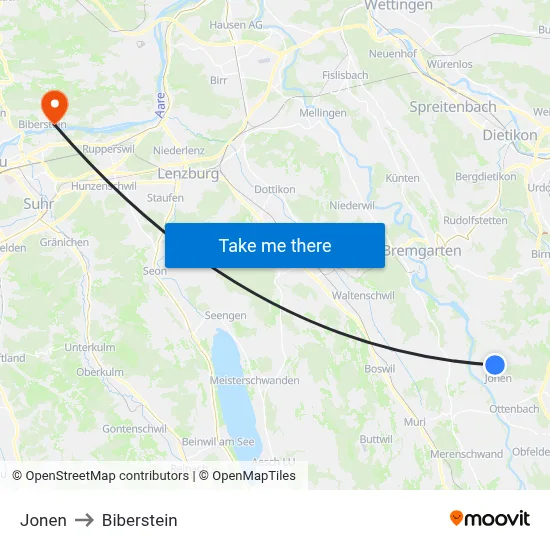 Jonen to Biberstein map