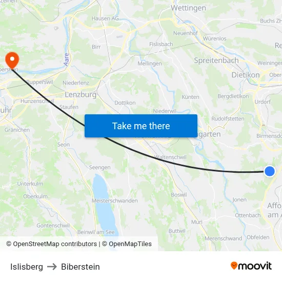 Islisberg to Biberstein map
