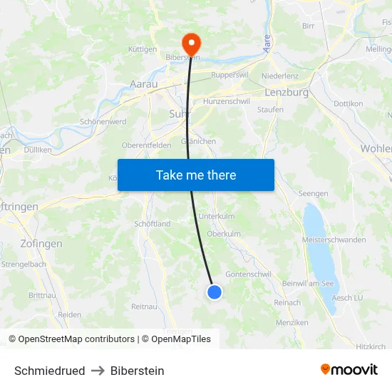 Schmiedrued to Biberstein map