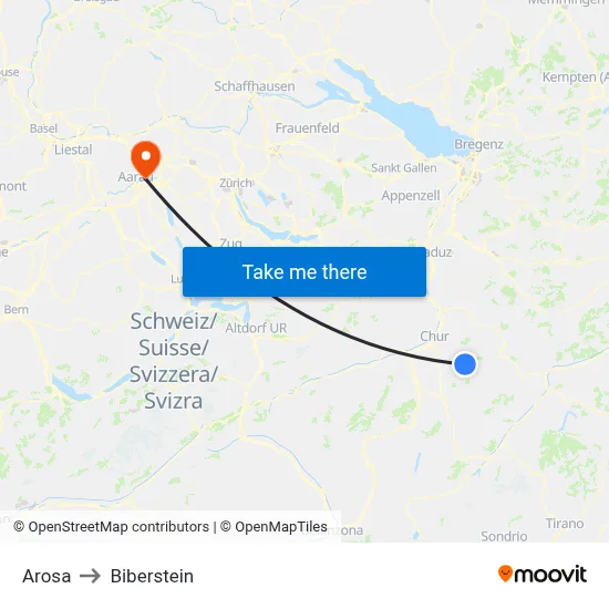 Arosa to Biberstein map